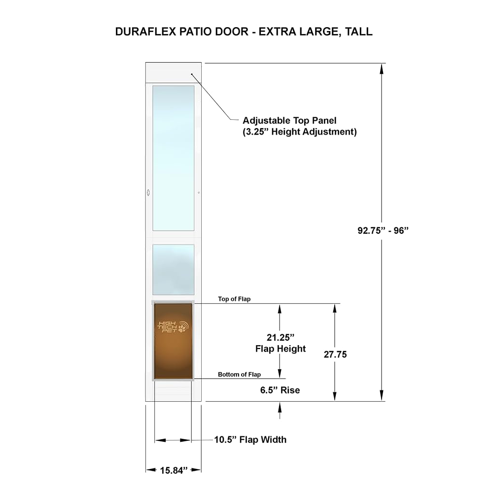 High Tech Pet Duraflex Premium Patio Pet Doors (Tall Height, Large)
