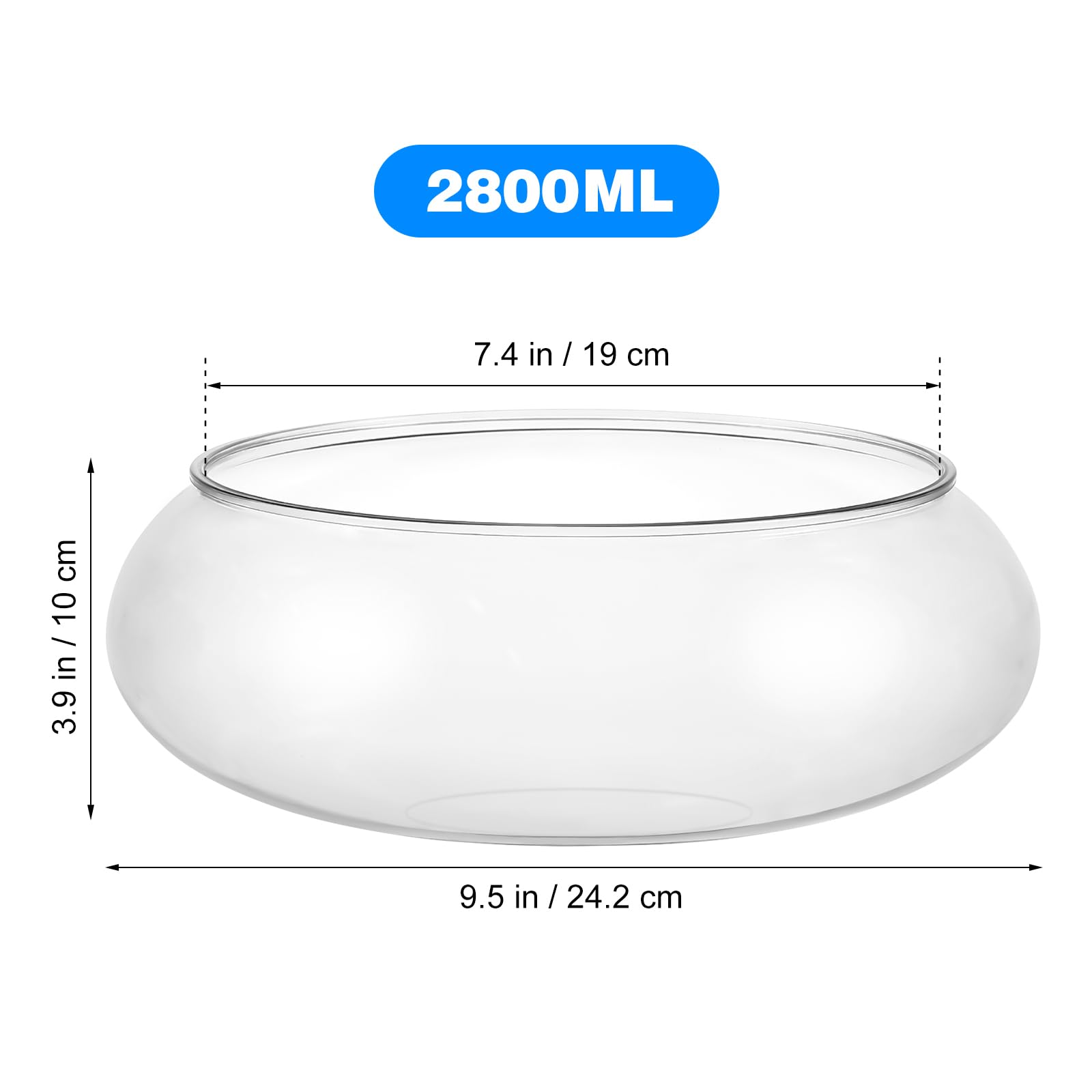 Desktop Goldfish Tank, 2800Ml Transparent Aquarium Tank 9.5 Inch Multi-Function Plastic Betta Tank, Office Decor, Unbreakable, I