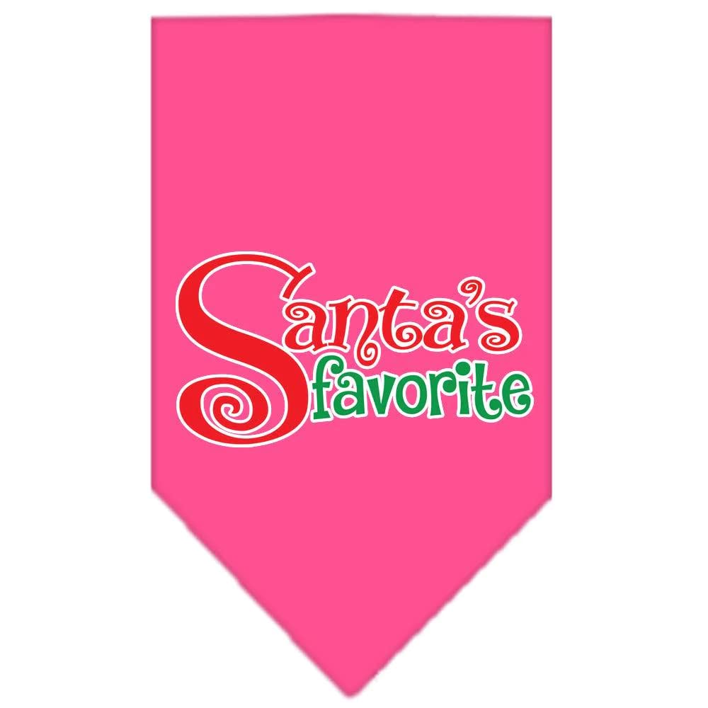 Christmas Pet and Dog Bandana Screen Printed, Santa's Favorite Yellow Small