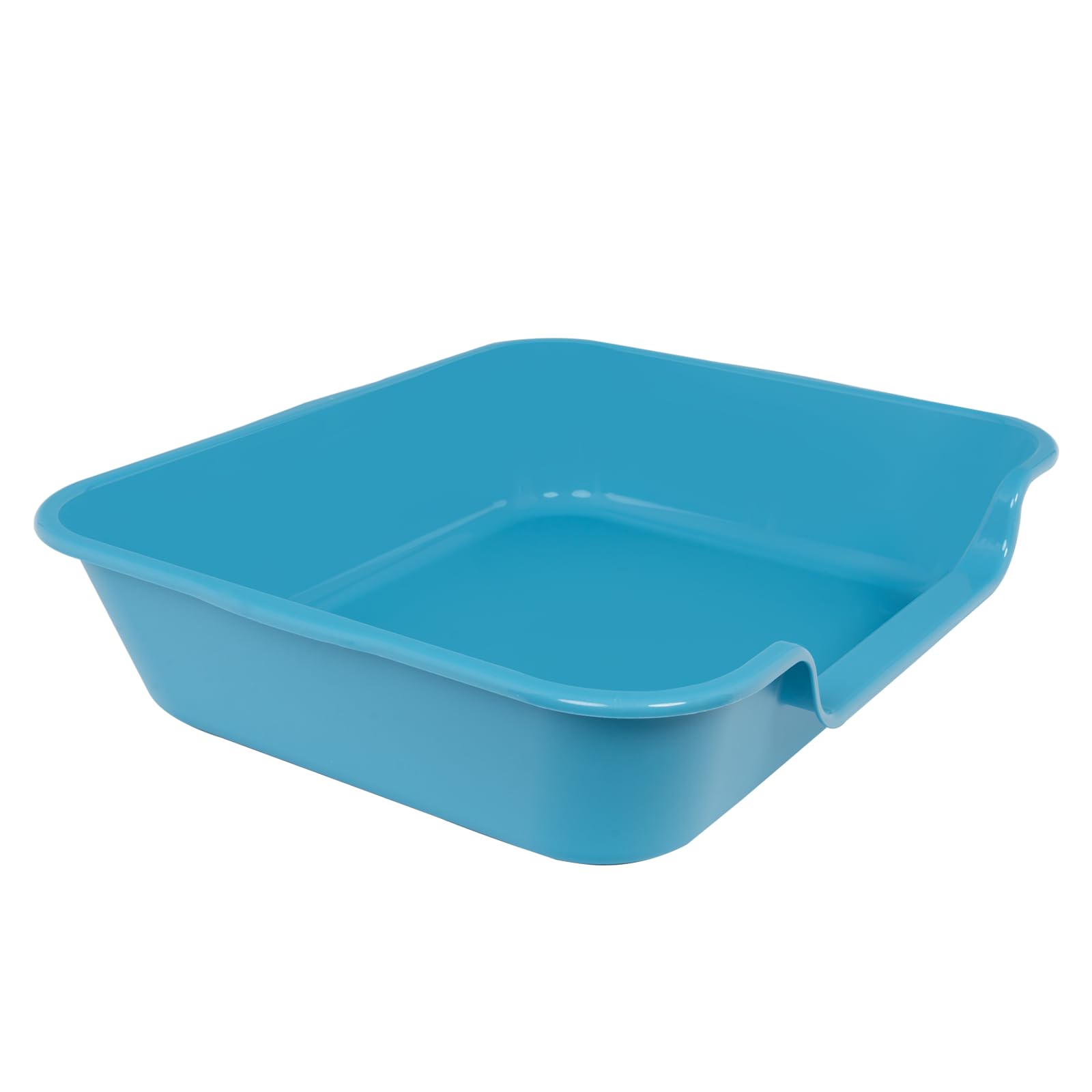 Ying Tutu Extra Large Cat Litter Box - Low Entry, ABS Plastic, Light Blue, 24" x 20" - Jumbo Pet Safe Tray for Big Cats