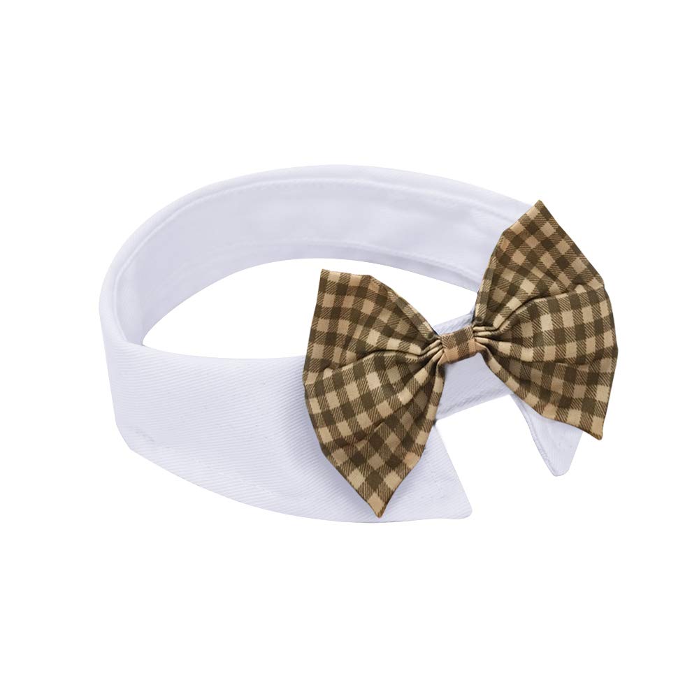 Zton For Little Puppy, Handcrafted Adjustable Formal Pet Bowtie Collar Neck Tie For Dogs & Cats (S, Coffee)