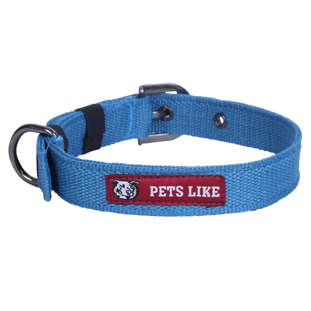 Pets Like Prefect Creation Dog Polyester Collar| Dog Collars For Neck Size Doggy| Dog Belt Comes With Sky Blue Color Collar (32M