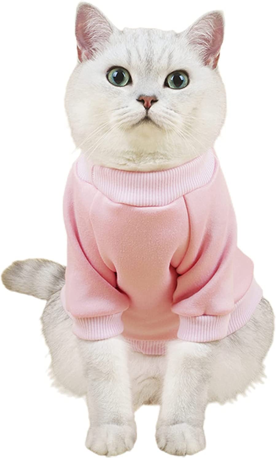 Cat Sweaters Shirts For Cats - Hairless Cat Cotton Tshirts Pet Clothes - Pullover Kitten T-Shirts With Sleeves - Cats & Small Do