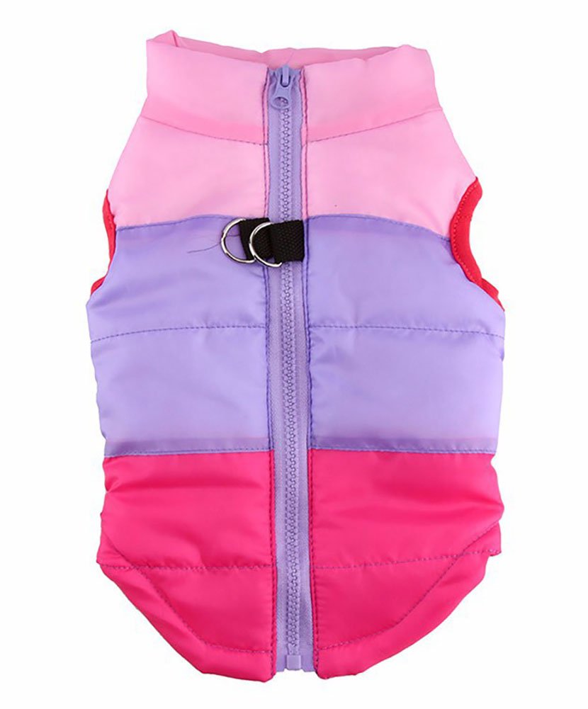 Marupet Winter Dog Vest - Windproof & Waterproof Warm Coat For Small & Medium Dogs - Pink/Purple/Rosered Xxs
