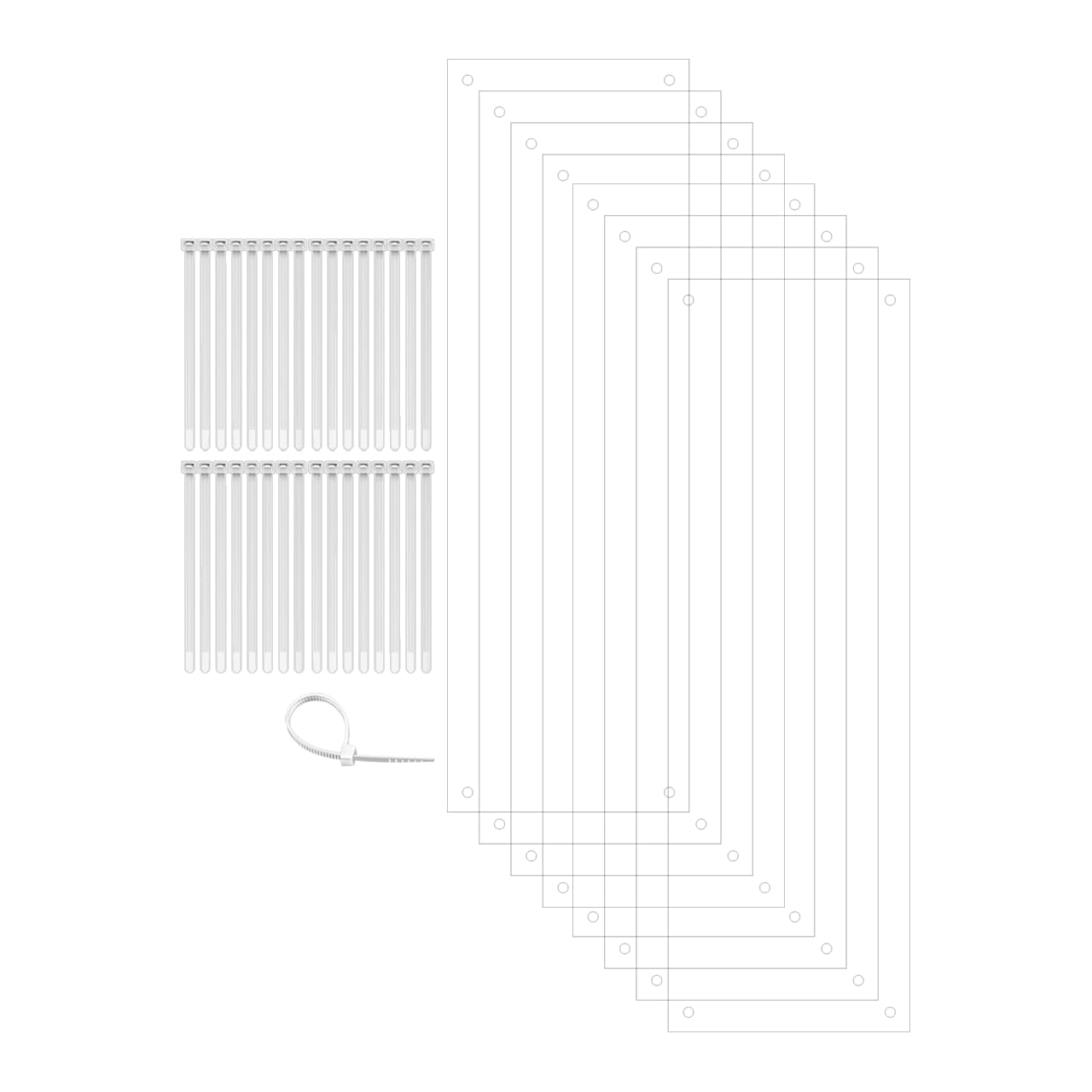 8 Pack Pet Cage Liner with Zip Ties Pet Rabbit Habitat Guinea Pig Cage 14  x 4.5  Flexible Plastic Side Protection Urine Guard P