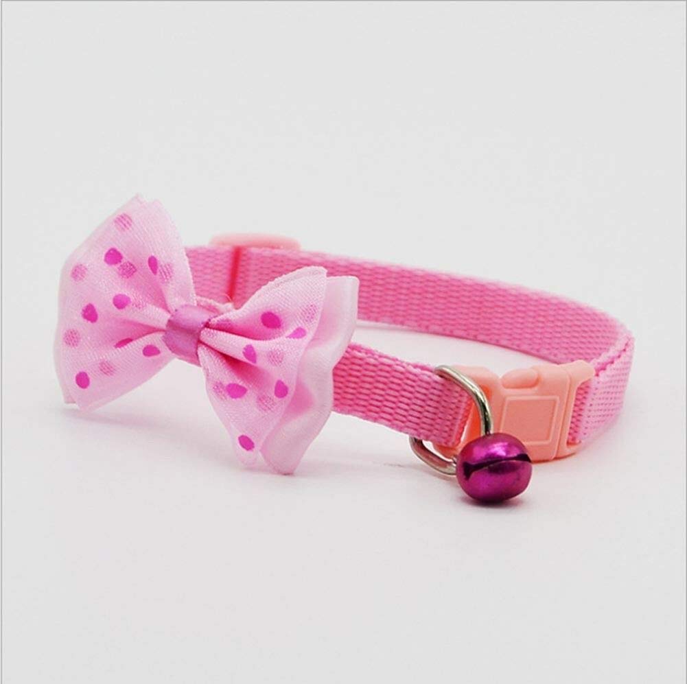 Yellowcult Fancy & Comfortable Pet Collars For Cats, Puppies, Small Dogs, Fat Rabbits  [With Bell, Bow & Buckle Safety Lock]  