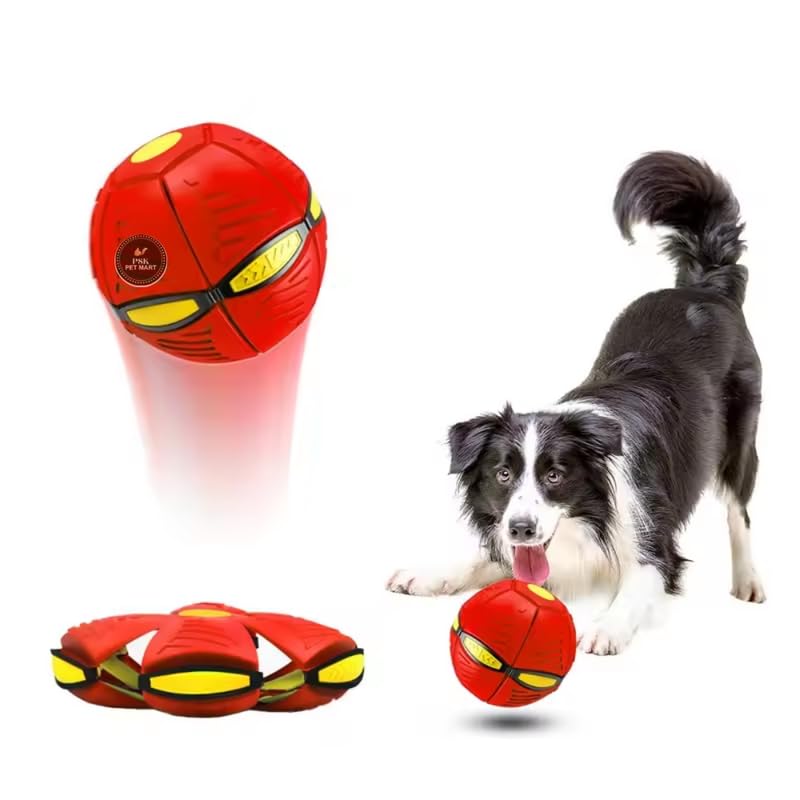 Psk Pet Mart Magic Ball, Portable Pet Toy Flying Saucer Balls, Creative Doggy Disc Ball, Decompression Flying Flat Throw Dog Bal