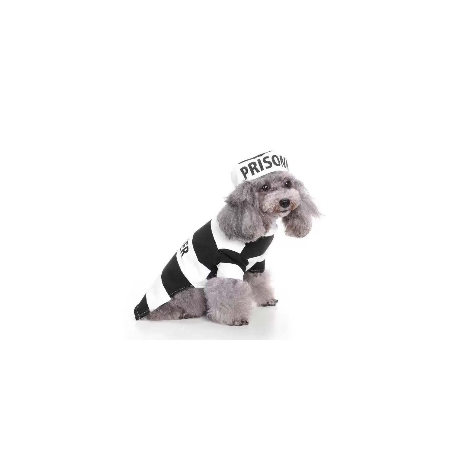 Pet Life Striped Retro Inmate Prisoner Pet Dog Costume Uniform(D0102HAXPJ7.)