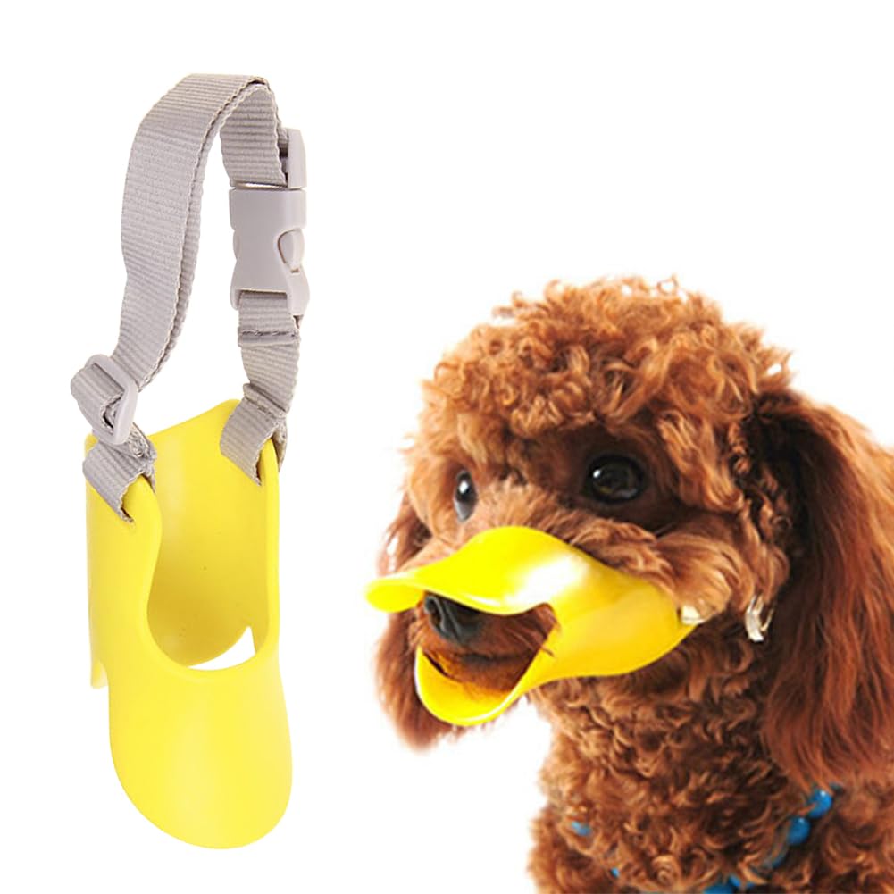 Xiaokeis Anti Bite Duck Mouth Shape Dog Mouth Covers, Soft Duck Silicone Mouth Cover With Adjustable Strap, Small Medium Dogs Mu