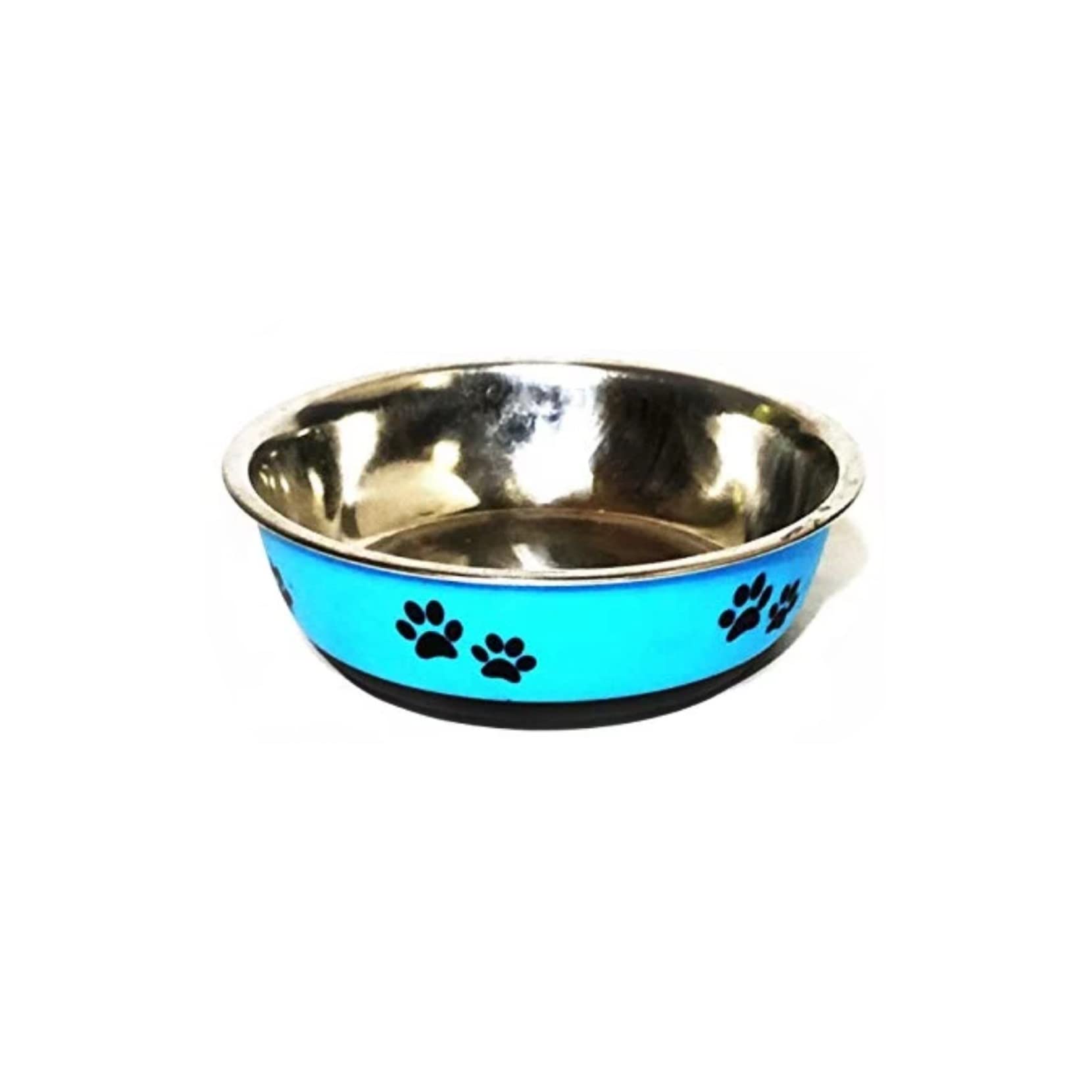 Pnm Stainless Steel With Rubber Base Dog Food Bowl Dog Bowl Dog Feeding Bowl 250 Ml  Sky Blue