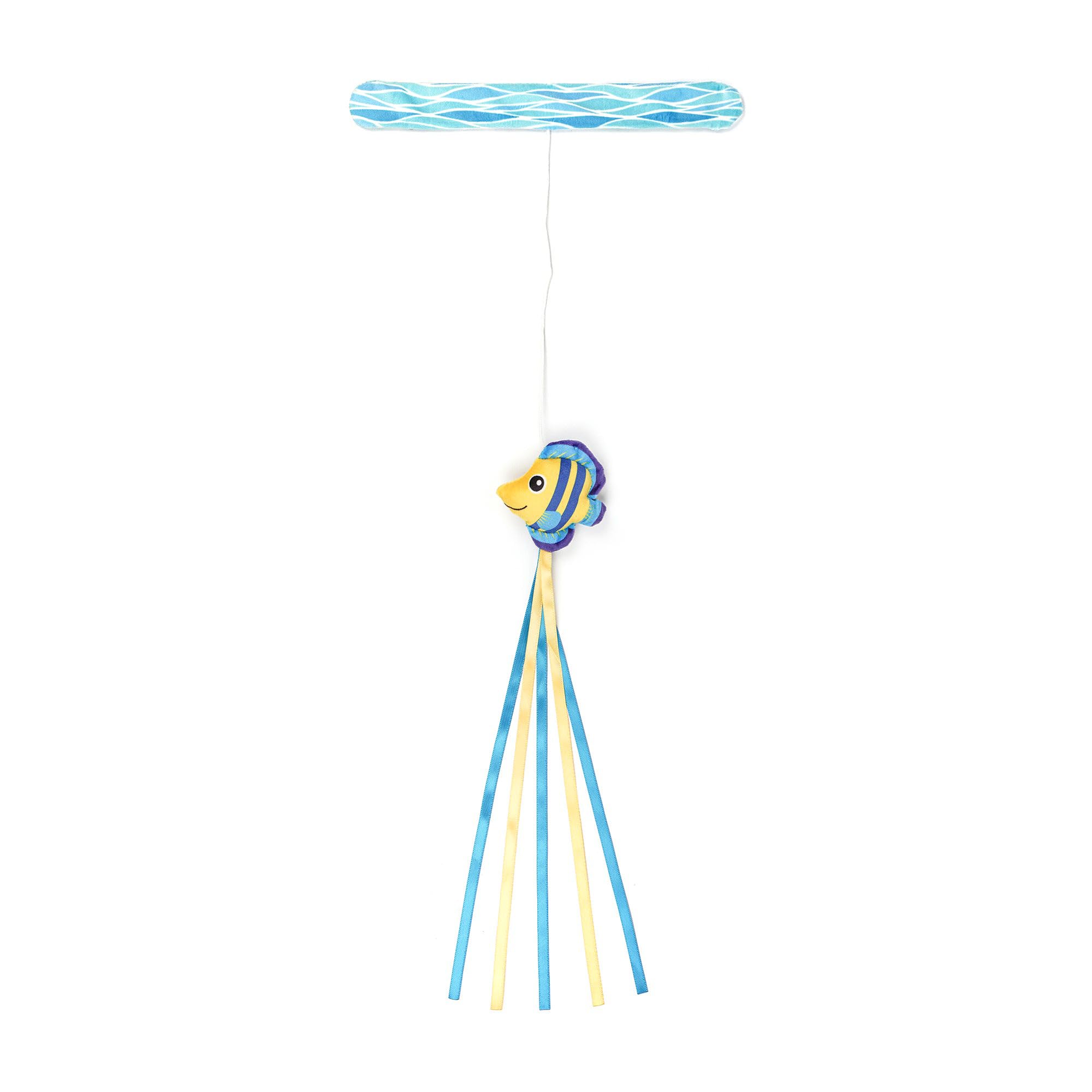 Huft Fish Tales Teaser Cat Toy With Catnip  Blue & Yellow | Interactive Wand Toy For Cats | Engaging Play & Exercise Toy | Safe