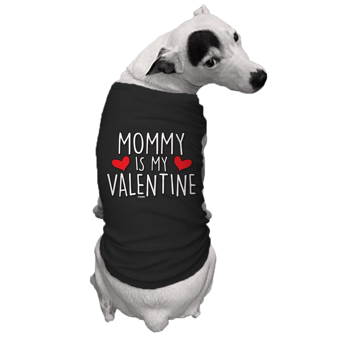 Tcombo Mommy Is My Valentine Dog Shirt (Black, Small)