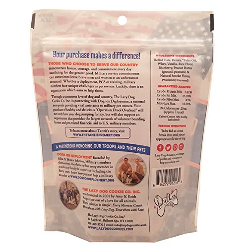 The Lazy Dog Cookie Co. & Dogs on Deployment Operation Drool Overload Blueberry & Peanut Butter Soft-Baked Dog Treats, 5 oz. (Pa