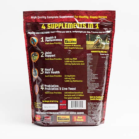 Horse Guard Trifecta 4-in-1 Equine Vitamin Mineral Supplement, 10 lb Bag, Joint & Hoof Support, Sand Color