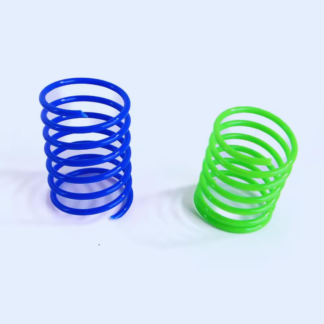 Shizhoo Cat Spring Toy, 60 Pcs Kittens Toys Plastic Colorful Coil Spiral Springs For Swatting, Biting, Hunting, And Active Healt
