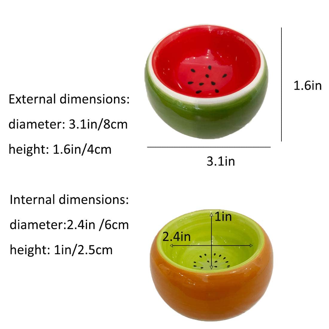 Hamiledyi Hamster Bowl,Ceramic Food Water Feeding Dish for Guinea Pigs Gerbil Mouse Rat Chinchilla Hedgehog Sugar Glider