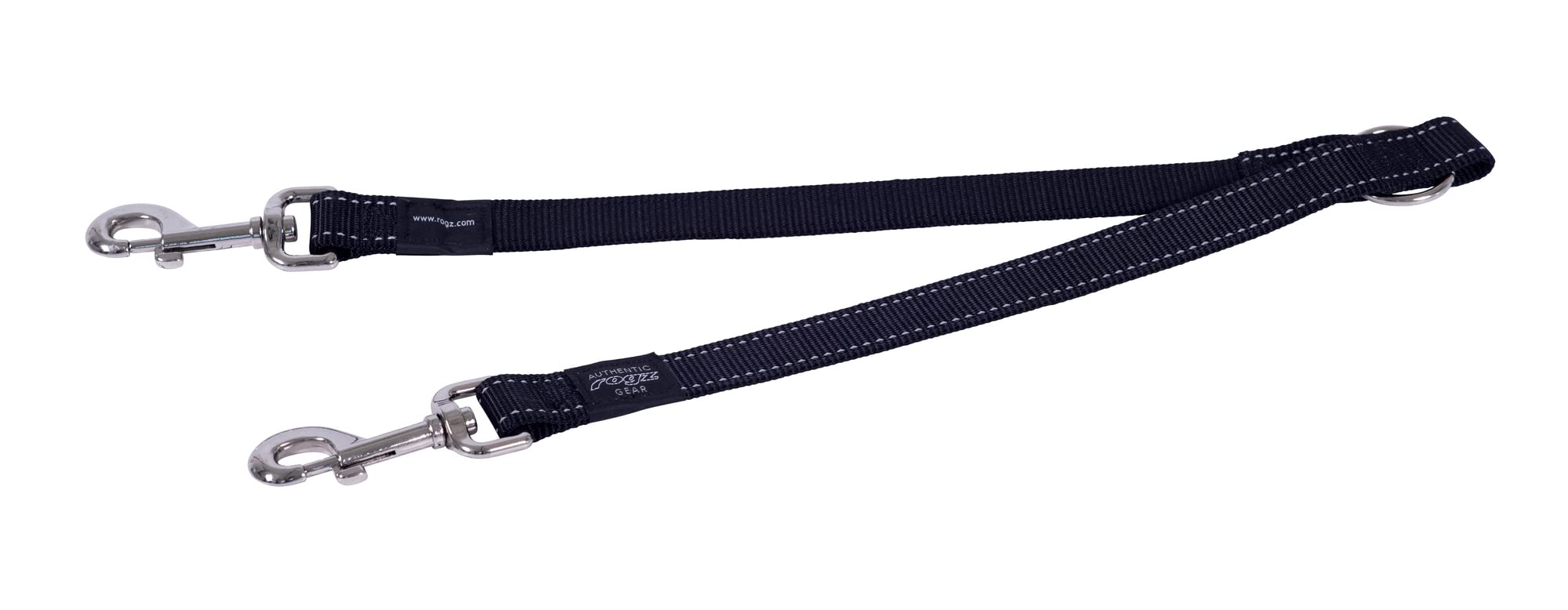 Rogz Utility Extra Large 1 Lumberjack Reflective 17 Long Split Dog Leash, Black