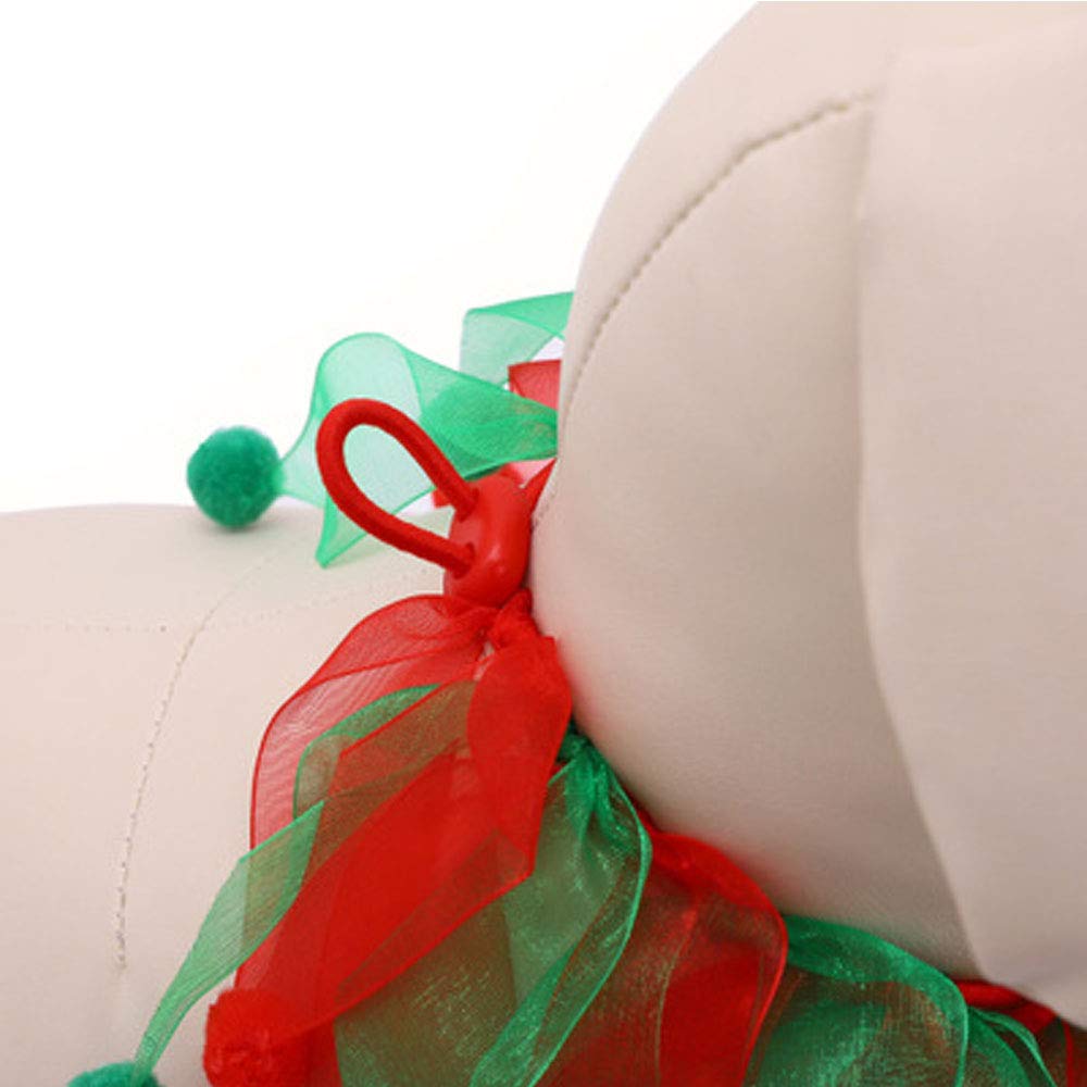 Christmas Pet Collar Ornaments Red Green Collar Adjustable Holiday Dress For Cat And Dog (S(30Cm))