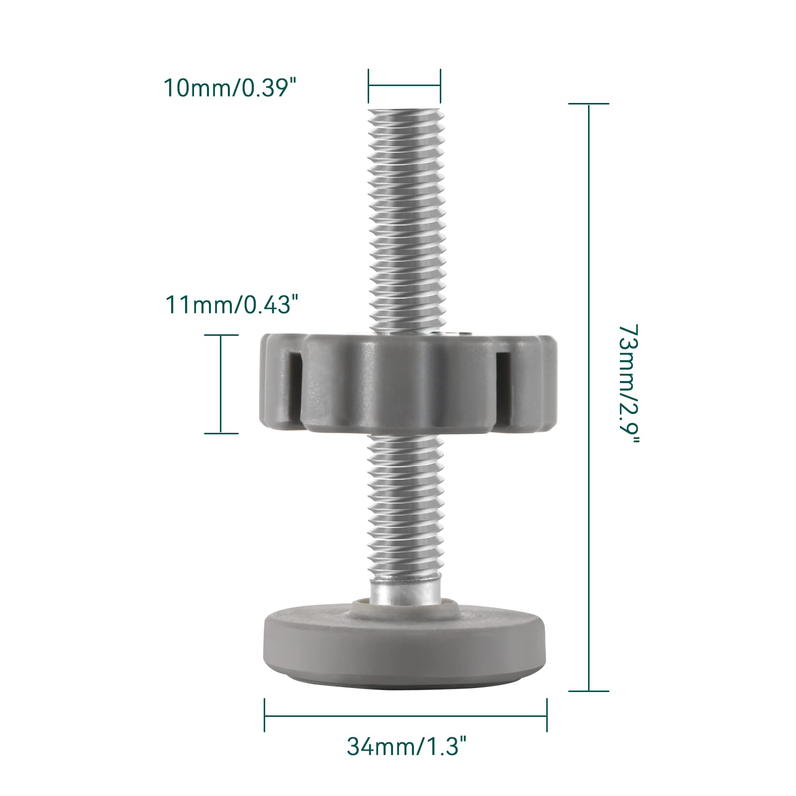 BABELIO M10 Pressure Gates Threaded Spindle Rods - Alloy Steel Accessory Screw Bolts Kit, White, Fits All Walk Thru Gates