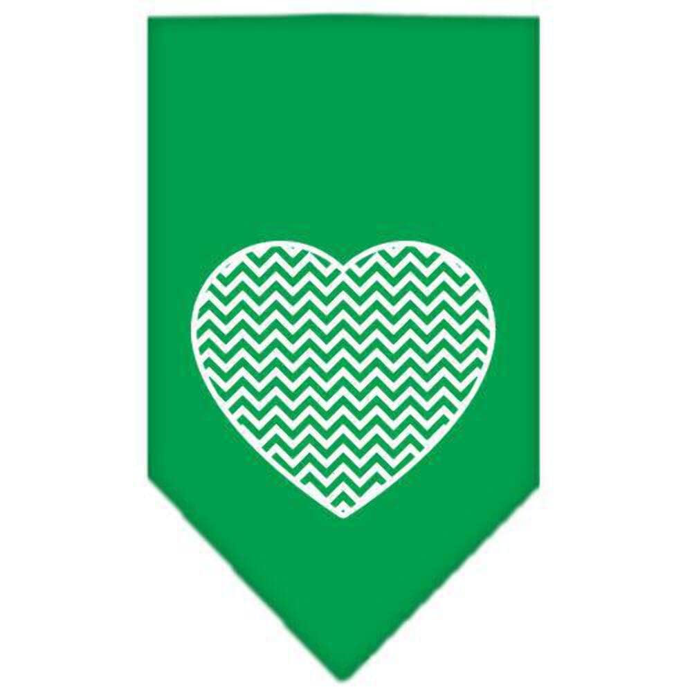 Pet and Dog Bandana Screen Printed, "Chevron Heart" Turquoise Small