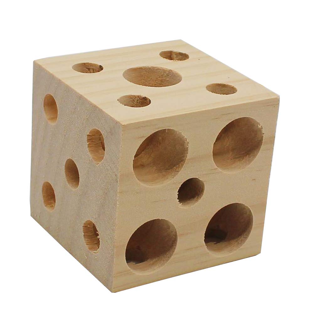 QBLEEV Bird Wooden Block Puzzle Parrot Chicken Foraging Toys, Small Animal Shredding Teething Parakeet Cockatiel Conure Budgie C