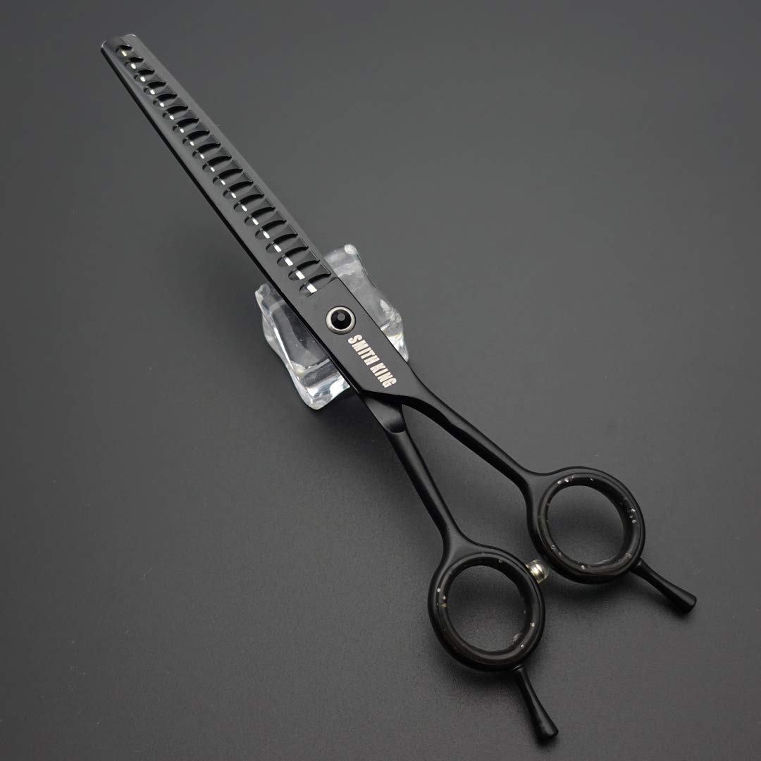 Smithking 7" Professional Dog Grooming Scissors Set, 5-Piece, Stainless Steel, Right-Handed, Black