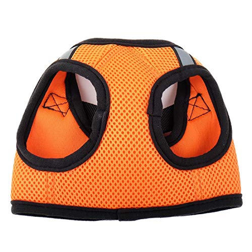 The Worthy Dog Sidekick Harness with Comfy Padded Mesh hook and loop Adjustable, Outdoor, Easy Walk Vest for Dogs - Small, Orang