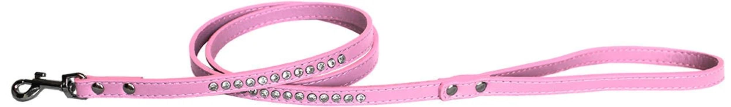Pet, Dog or Cat Fashion Leash,Clear Jewel (Available in 7 colors) Aqua 1/2" wide x 4' long