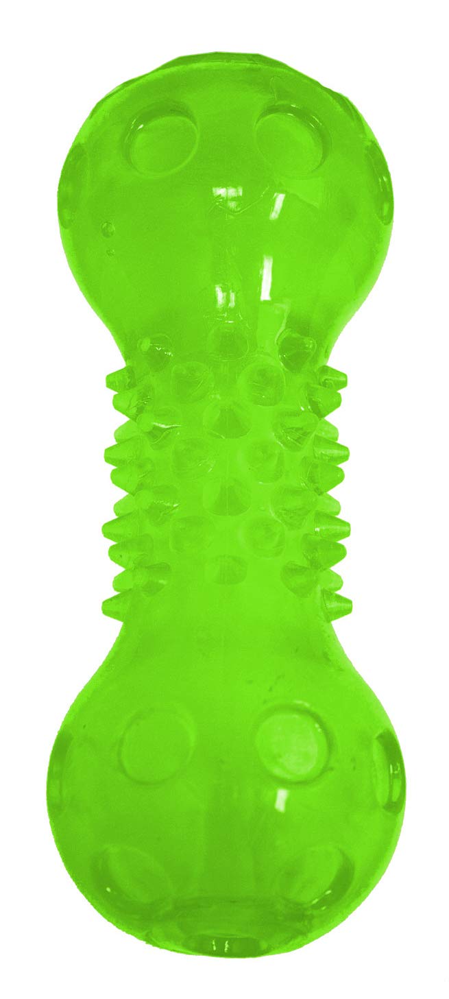 Hyper Pet Dura-Squeaks Barbell Interactive Fetch Dog Toy With Squeaker Made With Sturdy Tpr That Floats In Water