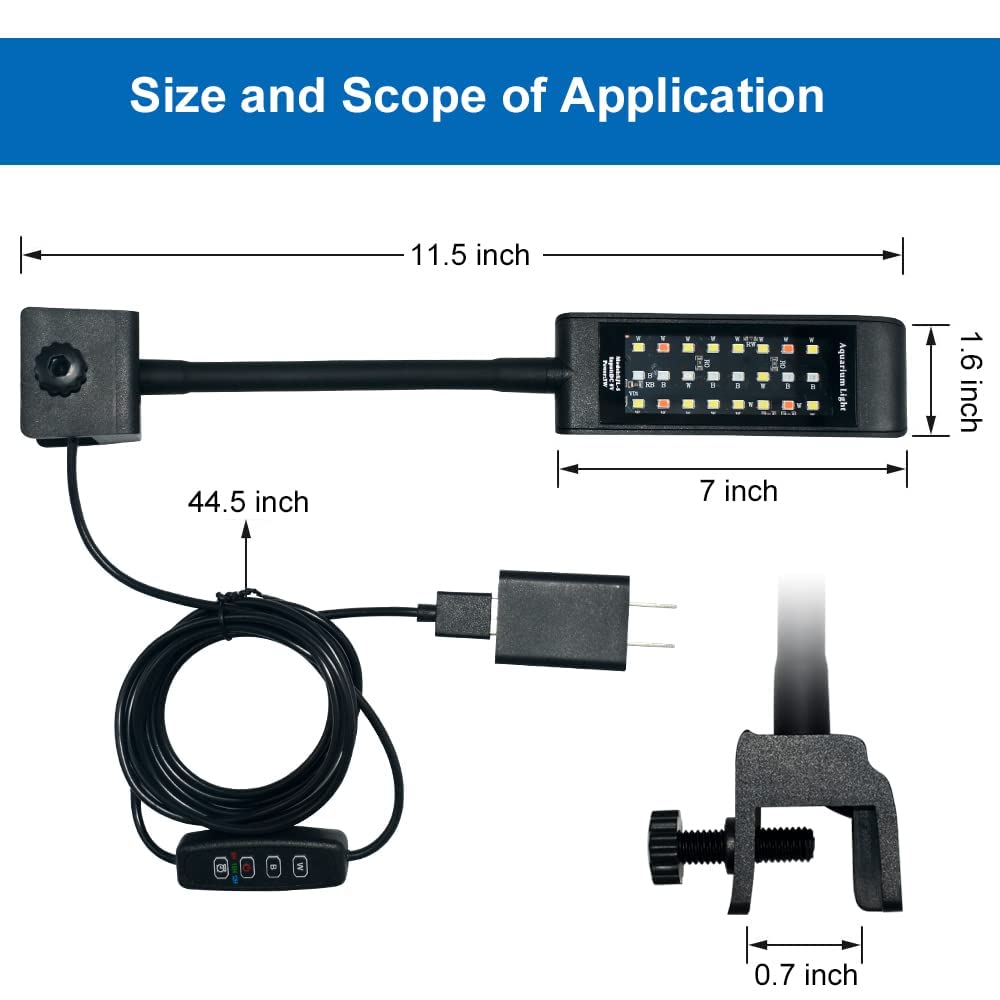 Varmhus Aquarium Led Light,Fish Tank Light, Plant Light (4.8W, Black)