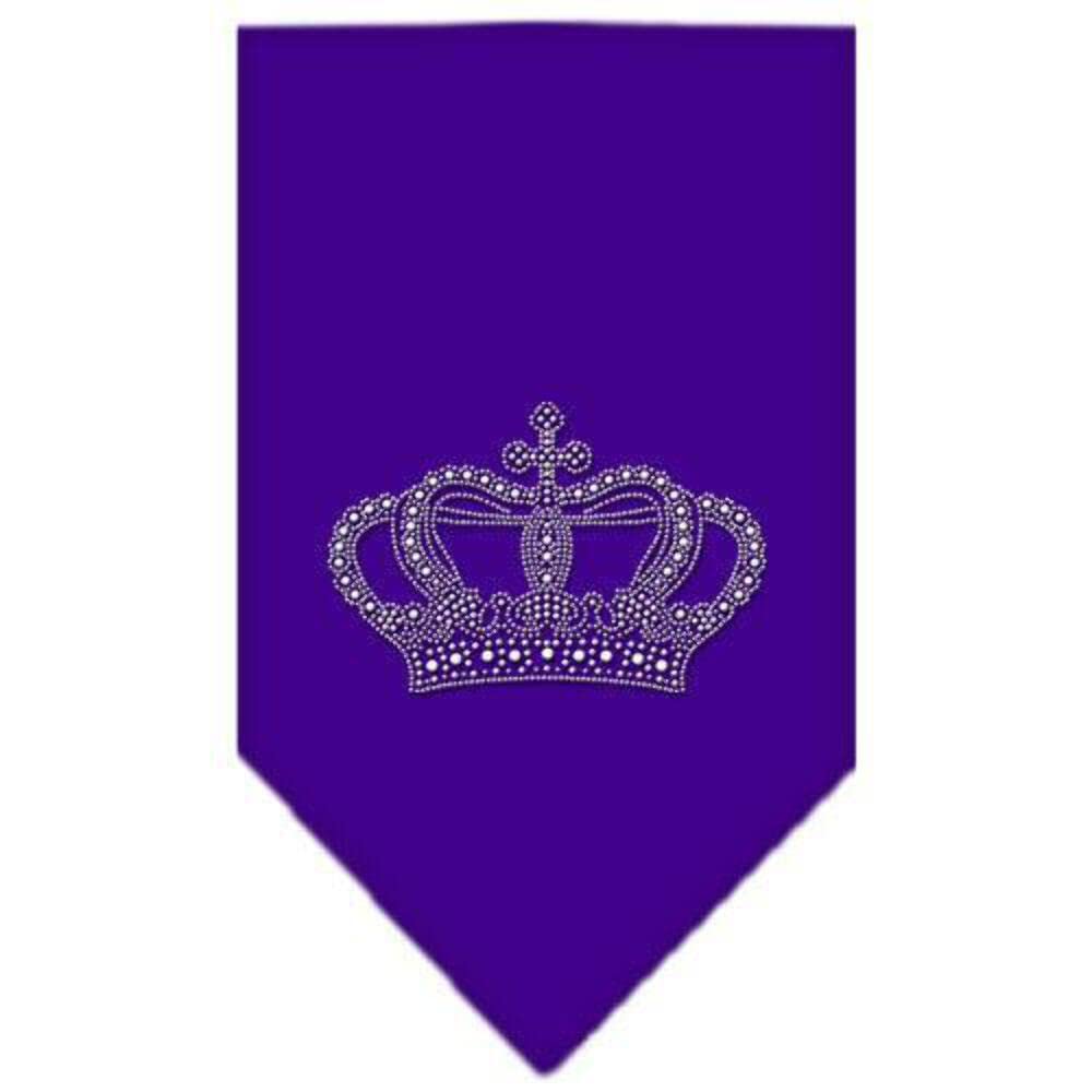 Mirage Pet Products Crown Rhinestone Bandana, Large, Purple