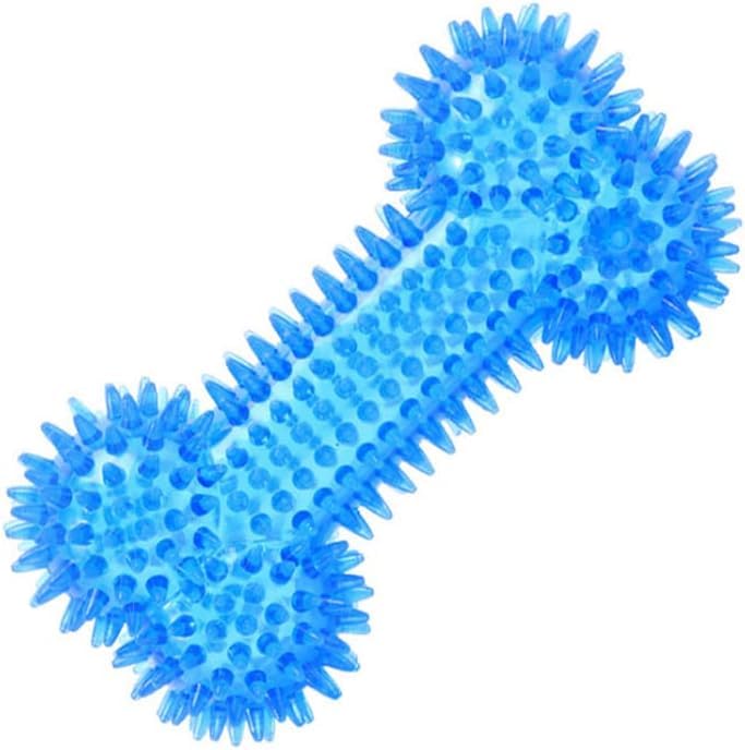 Premiumav Spiked Dumbbell Dog Chew Toy For Puppies And Small To Medium Dogs  Durable Rubber Teething Toy, Interactive Teeth Cle