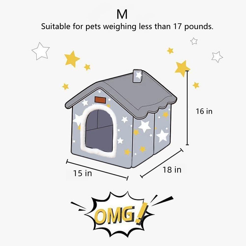 Bxebui Dog House Indoor Memory Sponge, Foldable Dog House Kennel Bed Mat With Cushion For Small Medium Large Dogs Cats, Winter Warm Cat Nest Puppy Cave Sofa Pet Products (Medium)