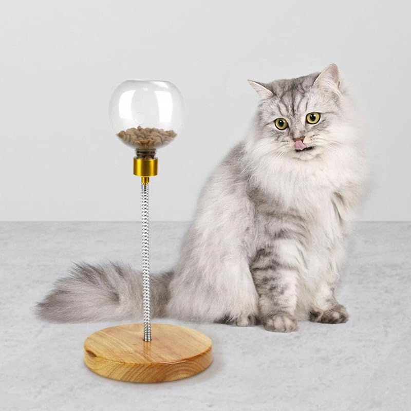 Kittupet Cat Puzzle Tumbler, Cat Feeder Ball Interactive Game For Your Cat, Cat Kitten Spring Ball Toys Pet Puzzle Supplies Food