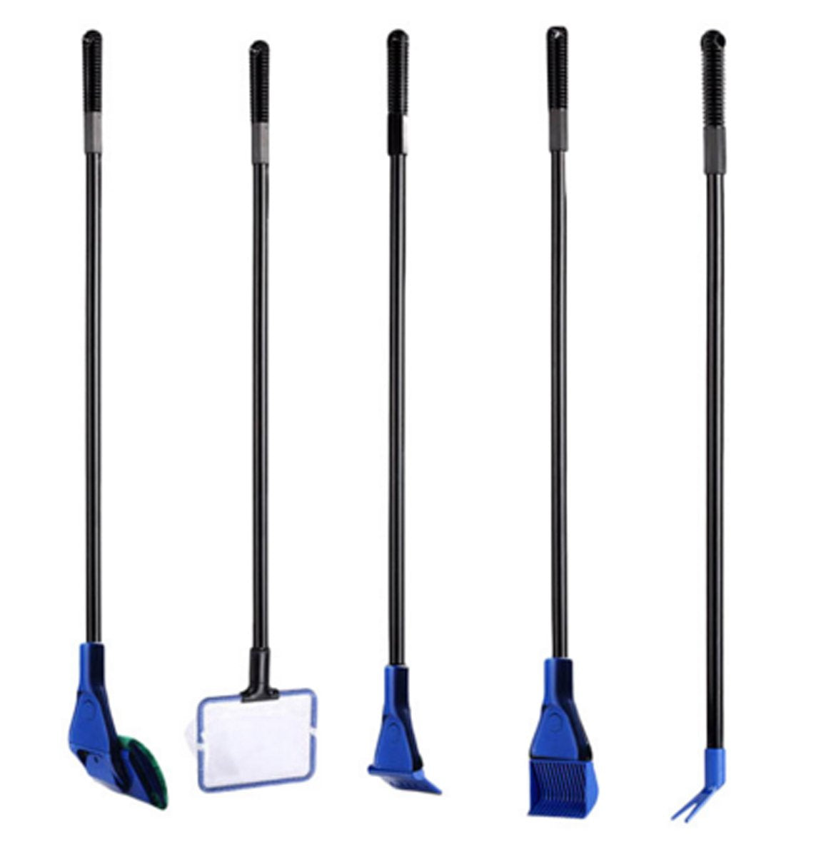 GreenJoy 5-in-1 Aquarium Fish Tank Cleaning Kit - Algae Scrapers & Gravel Cleaner, 7 Piece Set
