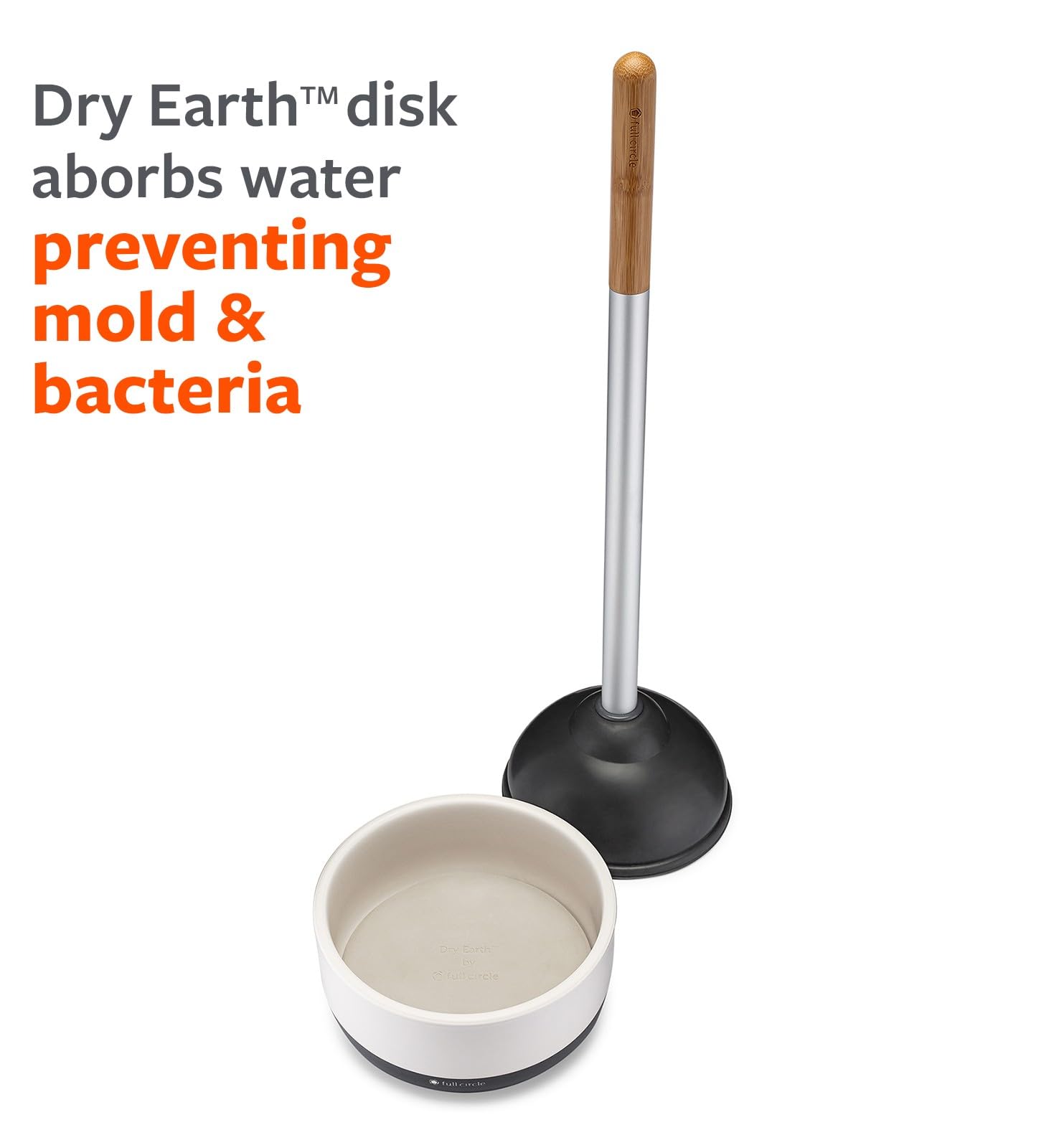 Full Circle Refill Component - Dry Earth Disk for Royal Plunge Toilet Plunger, Diatomaceous Earth for Mold & Mildew Prevention