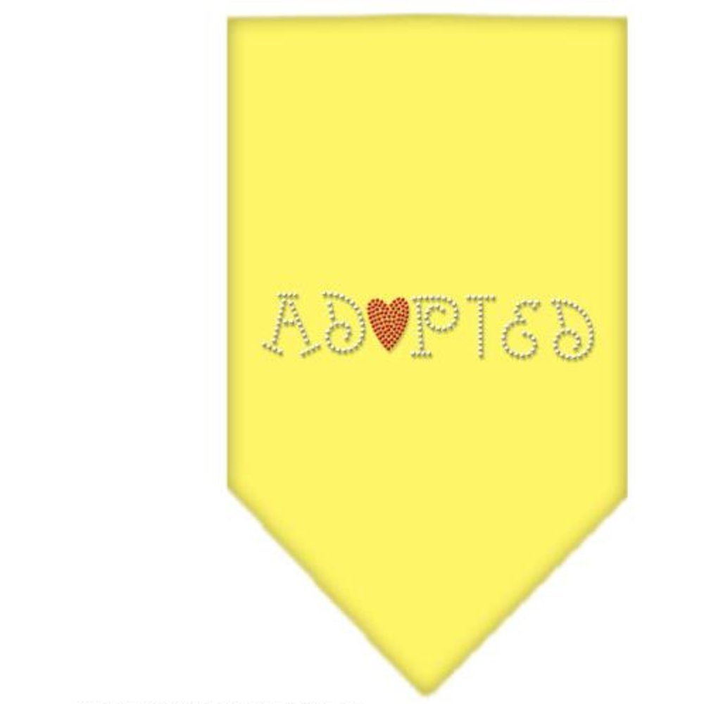 Mirage Pet Products Adopted Rhinestone Bandana, Large, Yellow