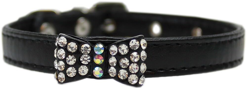 Dog, Puppy & Pet Fashion Collar, "Bow-Dacious Crystal" Light Pink 16