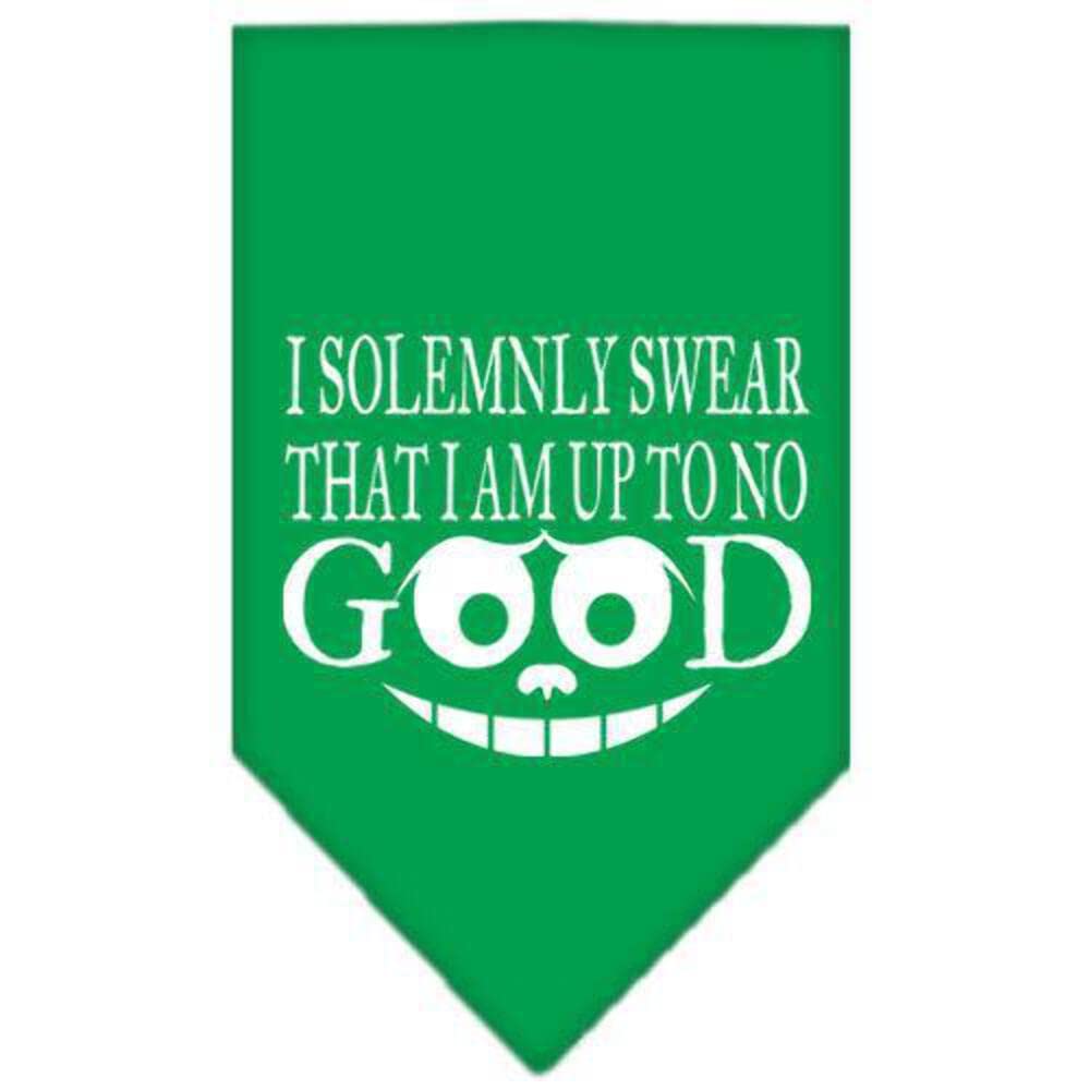 Pet and Dog Bandana Screen Printed, "I Solemnly Swear That I Am Up To No Good" Grey Small