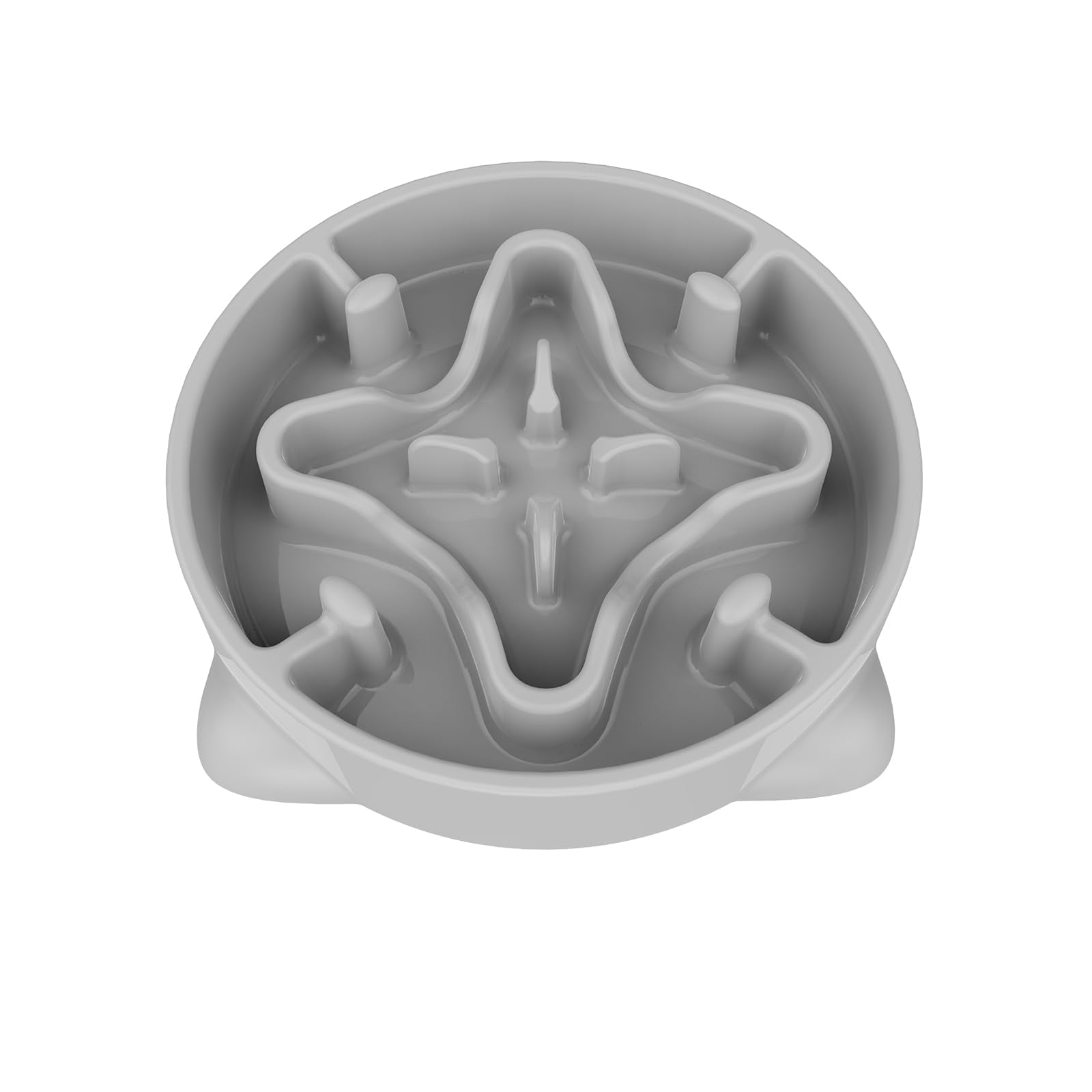 Slow Feeder Dog Bowls Medium Breed, Dog Food Bowl Medium Anti-Choking Bloat Stop Puzzle Healthy Eating Bowl (Gray, 2 Cup)