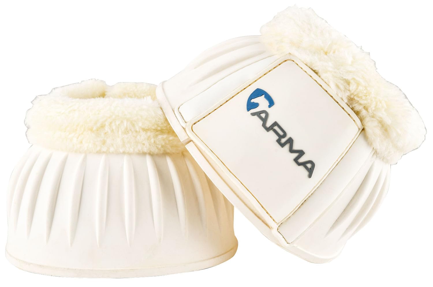 Shires Equestrian Equine Horse Arma Fleece Overreach Xfull White Bell Boots