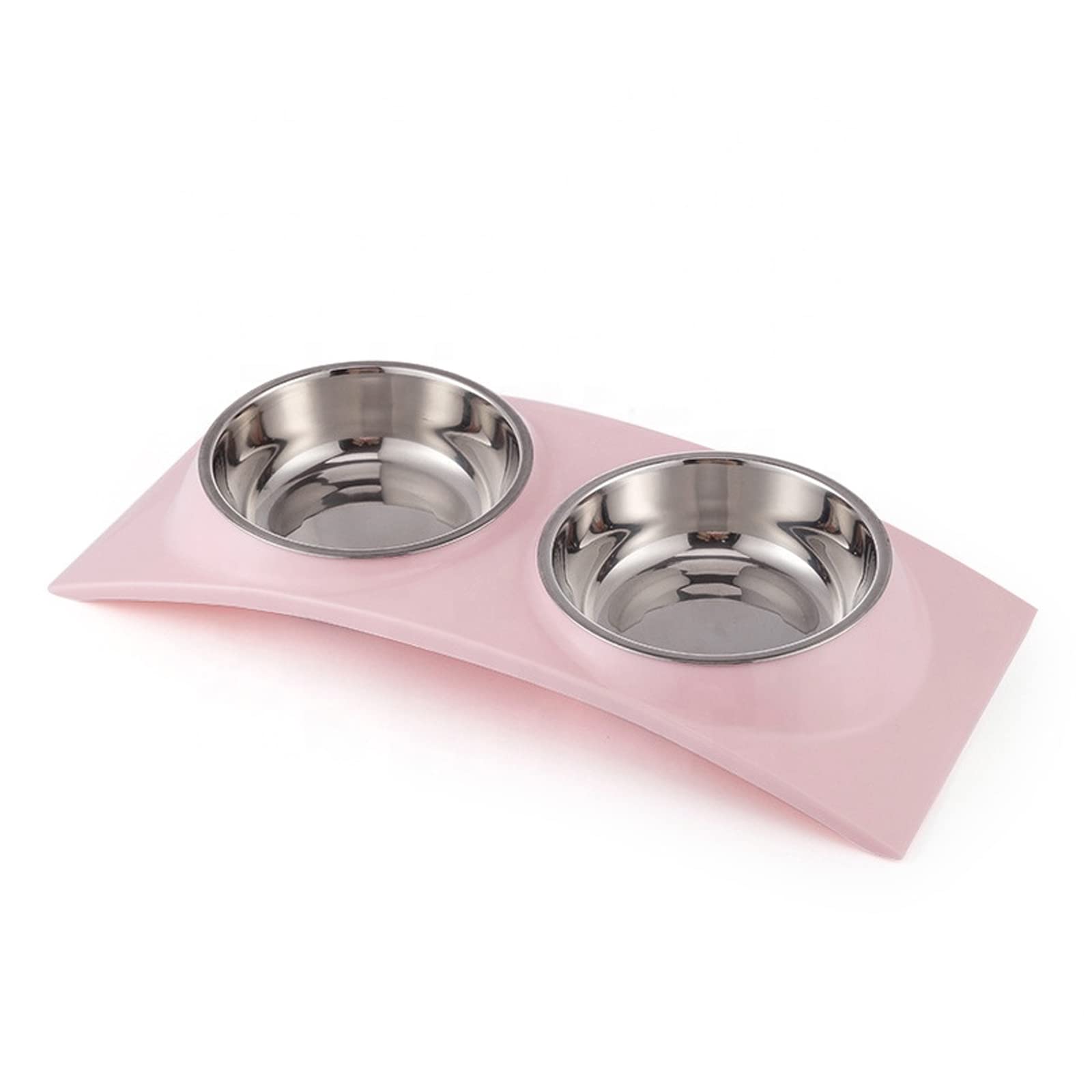 Emily Pets Double Dog Cat Bowls Premium Stainless Steel Pet Bowls NoSpill Resin Station, Food Water Feeder Cats Small Dogs.