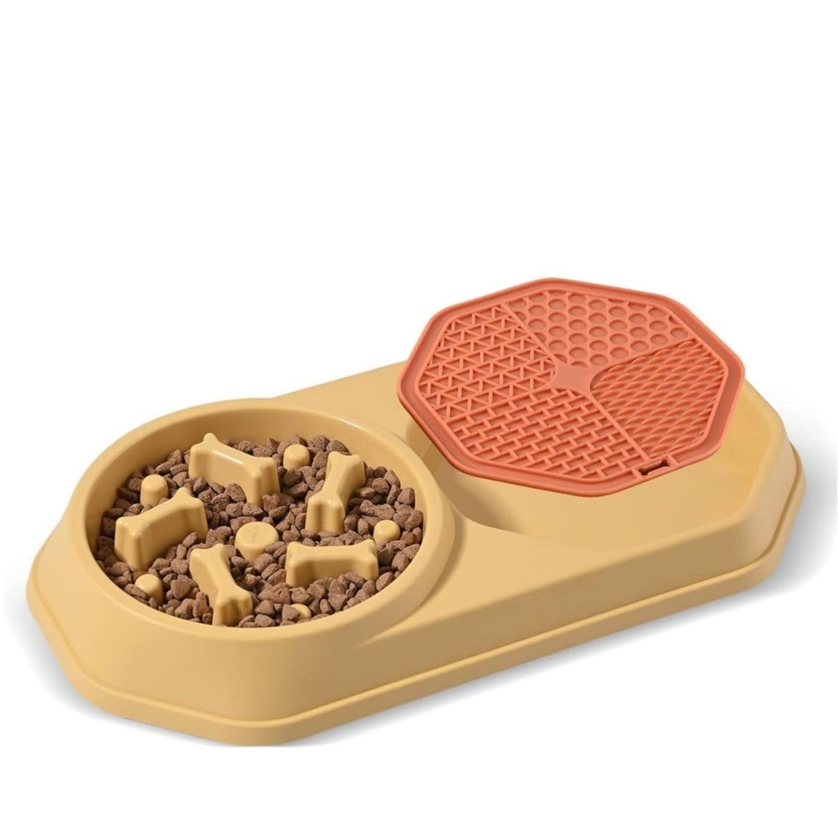 Conziv 2In1 Slow Feeder Dog Bowl And Lick Mat Station, NonSlip Pet Feeding Mat With Slow Feed Maze Bowl For Boredom & Anxiety