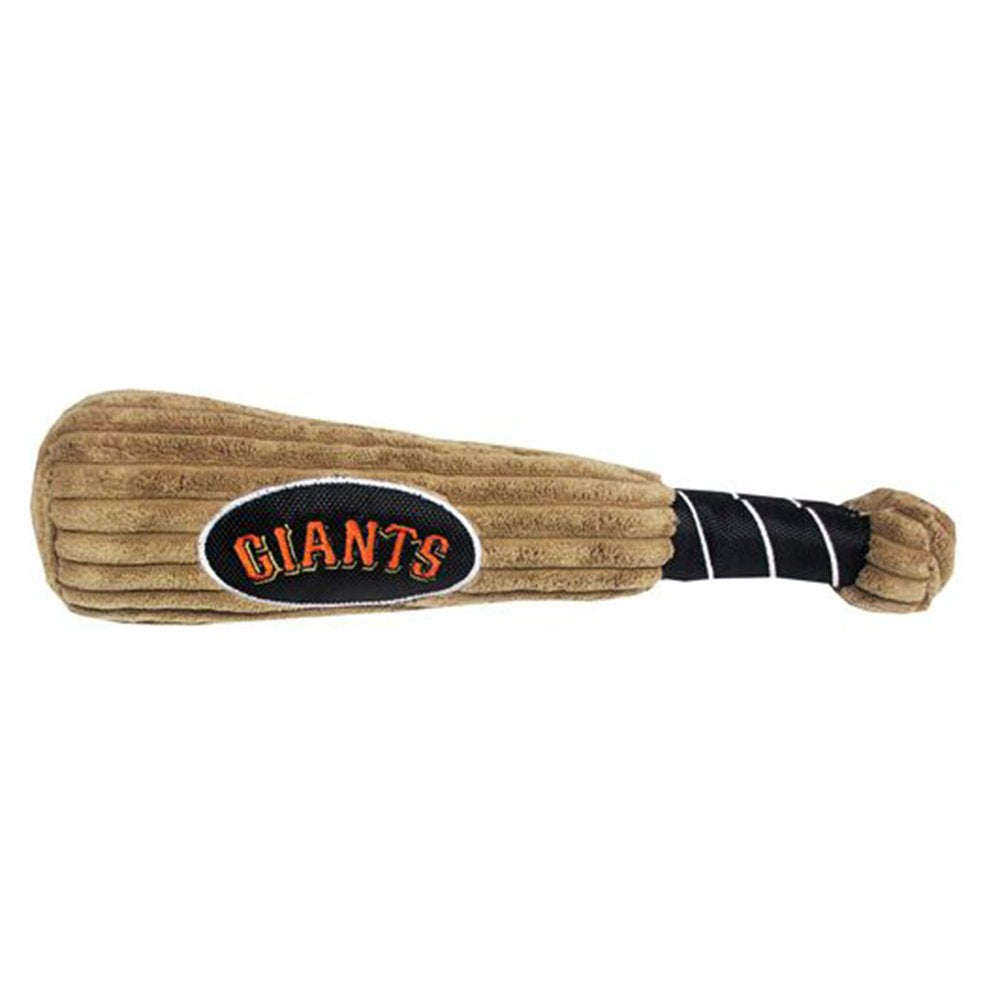 Mlb San Francisco Giants Baseball Bat Toy For Dogs & Cats. Soft Corduroy Plush Dog Toy With Inner Squeaker, Mlb Chew Toys For Do