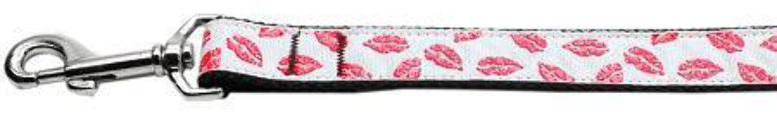 Pet Dog & Cat Nylon Collar or Leash, "Sparkling Smooches" 5/8" w x 6 ft. leash