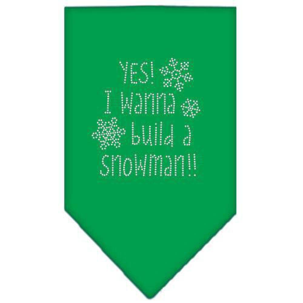 Yes I Want To Build A Snowman Rhinestone Bandana Orange Small