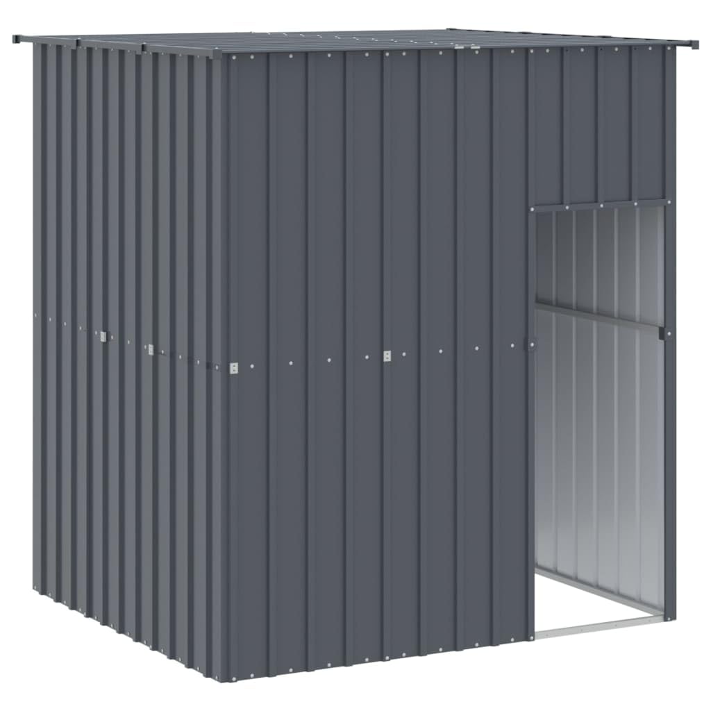 vidaXL Dog House, Dog Kennel with Roof, Dog Crate for Outdoor Garden Backyard, Puppy Playpen with Lockable Door, Anthracite Galv