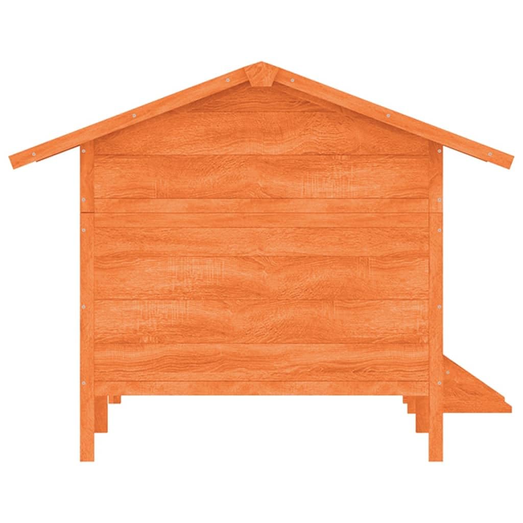 vidaXL Dog Kennel Brown 62.6x47.2x34.8 Solid Wood Pine