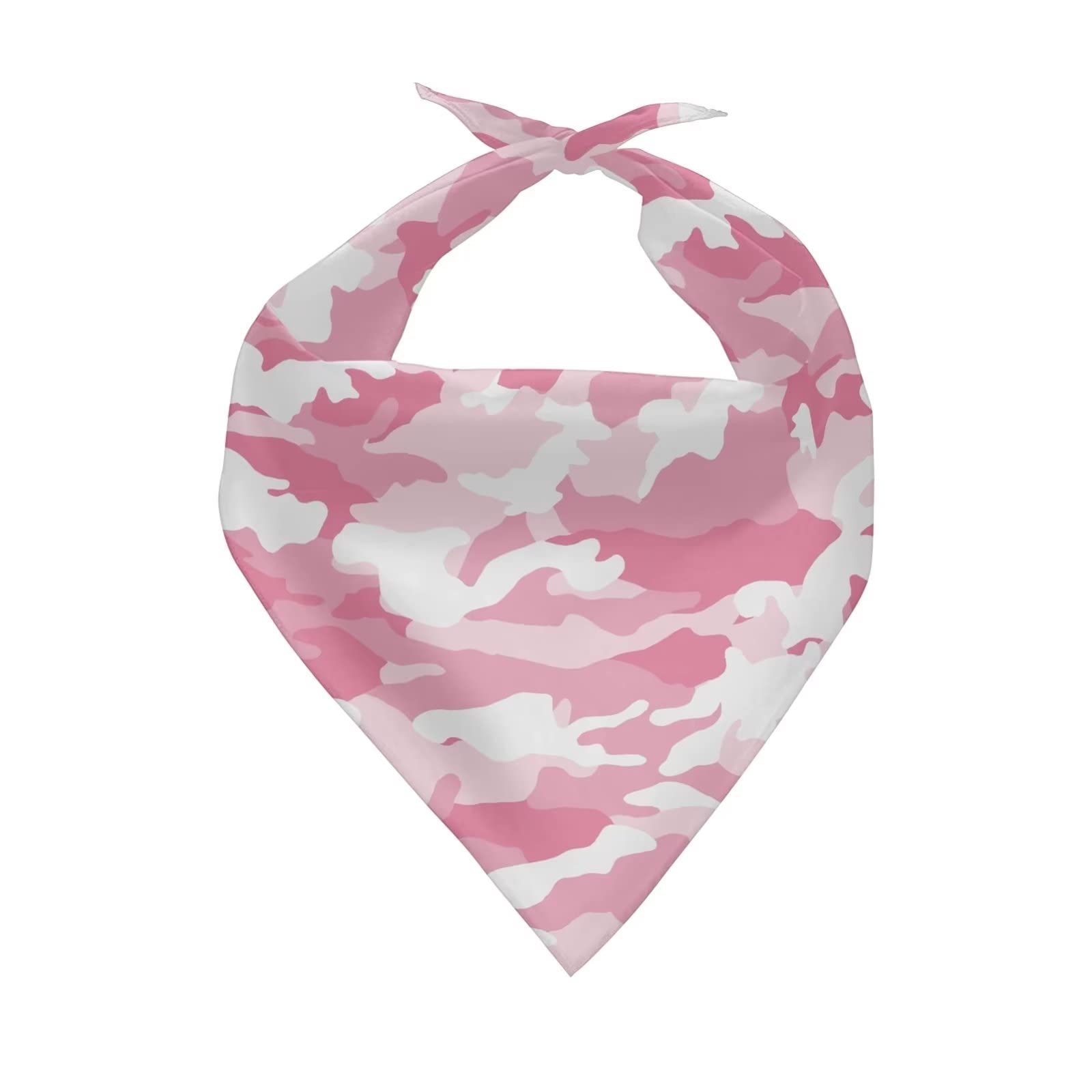 Jeiento Pink Camo Bandanas - Washable Triangle Dog Bibs & Hankerchiefs For Small, Medium & Large Dogs - Comfortable Scarfs For G