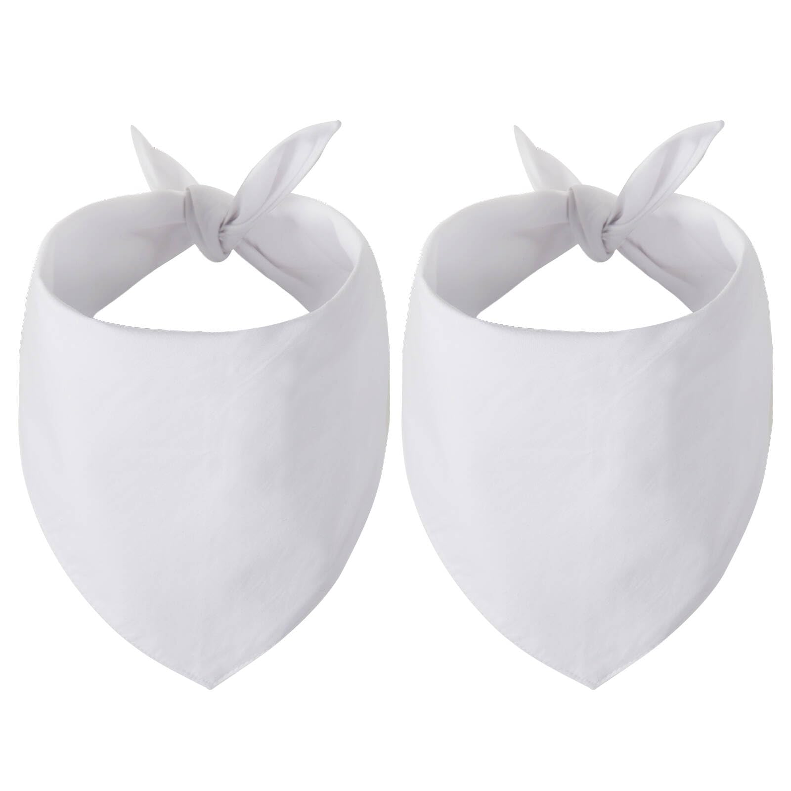 Gofshy Blank Dog Bandanas Large-2Pcs, Diy Solid White Triangle Scarf Premium Cotton Handkerchief Or Bib, Personalized Design Bir